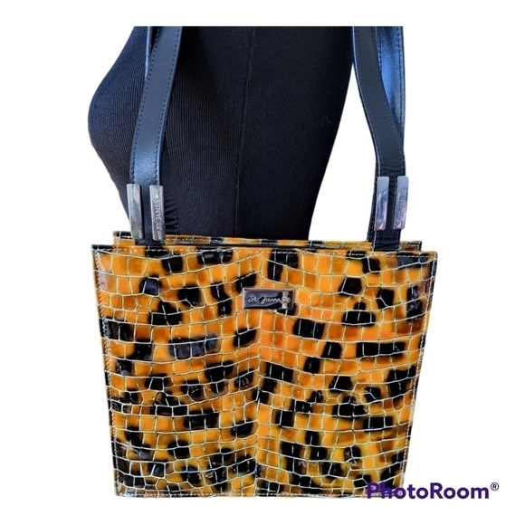 St-James Italy leopard color snake print  handbag shoulder bag purse - Picture 4 of 16